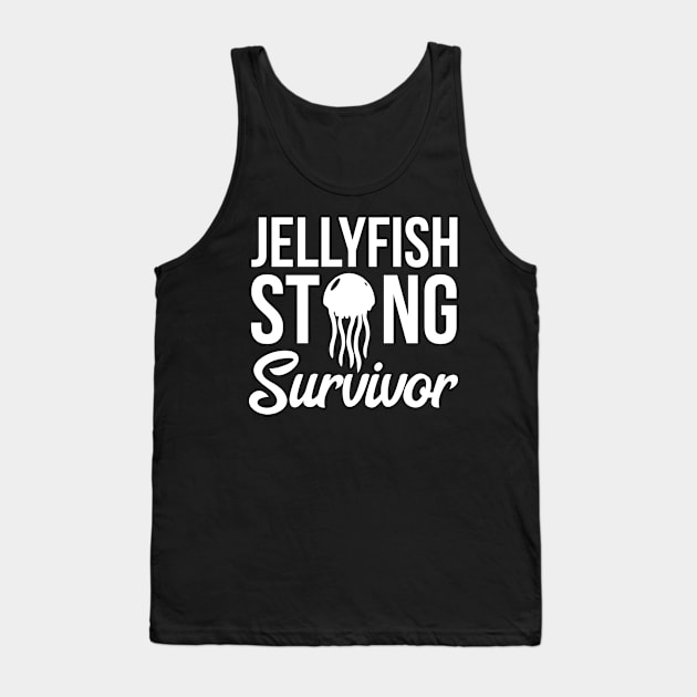 Jellyfish Sting Survivor Funny Sarcastic Injury Tank Top by tanambos